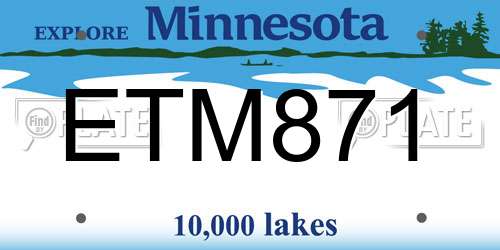 ETM871 Minnesota License Plate