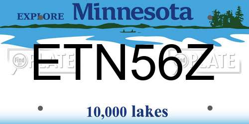 ETN56Z Minnesota License Plate