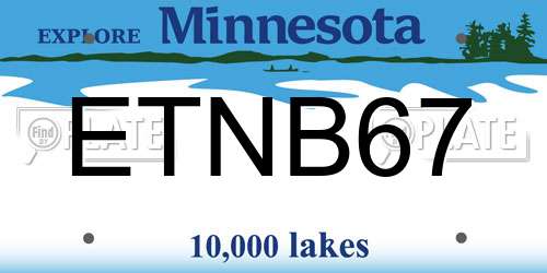 ETNB67 Minnesota License Plate