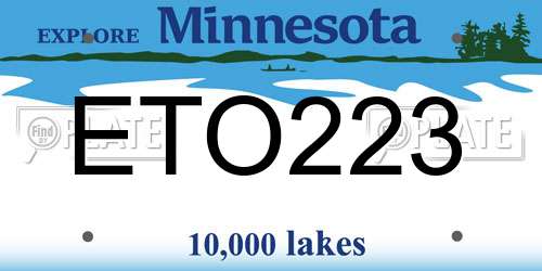ETO223 Minnesota License Plate