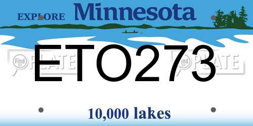ETO273 Minnesota License Plate