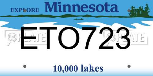 ETO723 Minnesota License Plate