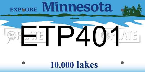 ETP401 Minnesota License Plate