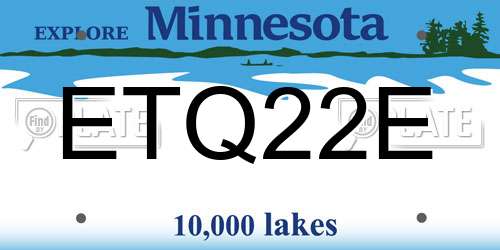 ETQ22E Minnesota License Plate