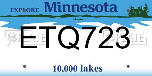 ETQ723 Minnesota License Plate