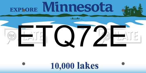 ETQ72E Minnesota License Plate