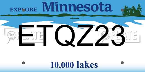 ETQZ23 Minnesota License Plate
