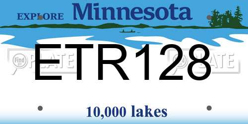 ETR128 Minnesota License Plate