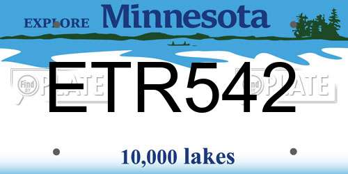 ETR542 Minnesota License Plate