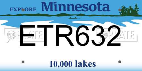 ETR632 Minnesota License Plate
