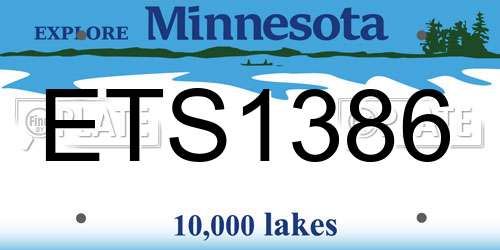 ETS1386 Minnesota License Plate