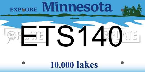 ETS140 Minnesota License Plate