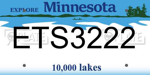 ETS3222 Minnesota License Plate