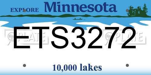 ETS3272 Minnesota License Plate
