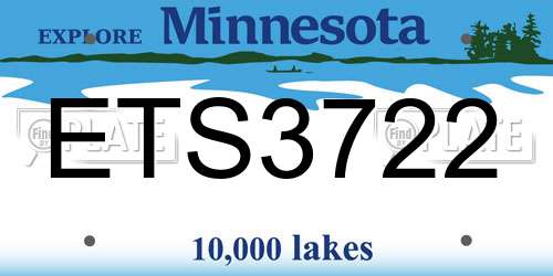 ETS3722 Minnesota License Plate