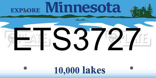ETS3727 Minnesota License Plate