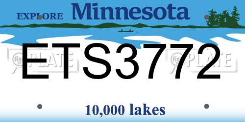 ETS3772 Minnesota License Plate