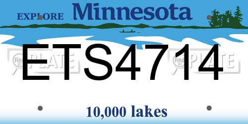 ETS4714 Minnesota License Plate