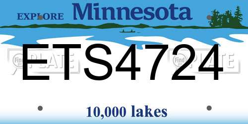 ETS4724 Minnesota License Plate