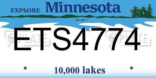 ETS4774 Minnesota License Plate