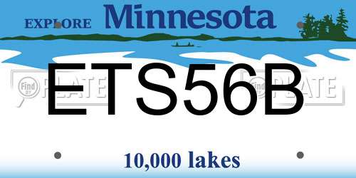 ETS56B Minnesota License Plate