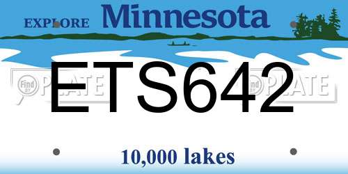 ETS642 Minnesota License Plate