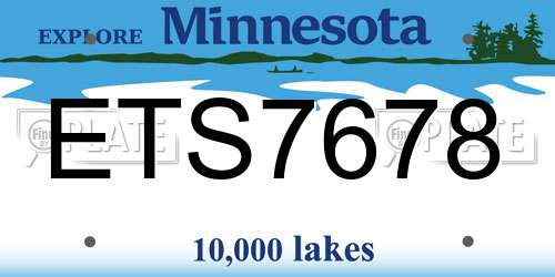 ETS7678 Minnesota License Plate
