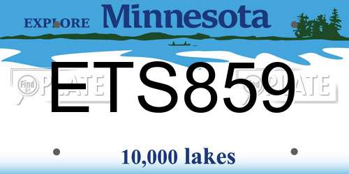 ETS859 Minnesota License Plate
