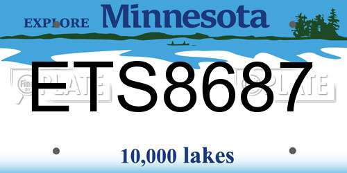 ETS8687 Minnesota License Plate