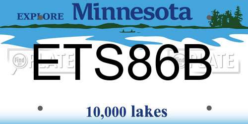 ETS86B Minnesota License Plate