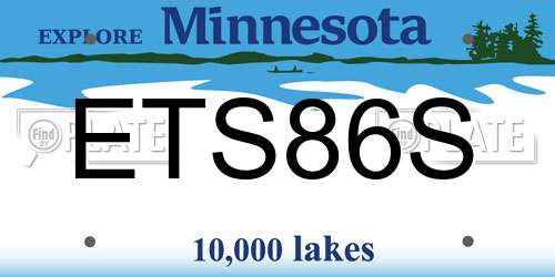 ETS86S Minnesota License Plate