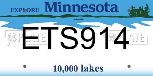 ETS914 Minnesota License Plate
