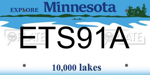 ETS91A Minnesota License Plate