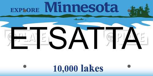 ETSATTA Minnesota License Plate
