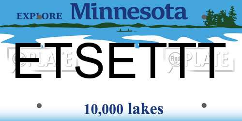 ETSETTT Minnesota License Plate