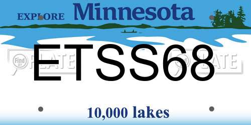 ETSS68 Minnesota License Plate