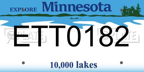 ETT0182 Minnesota License Plate