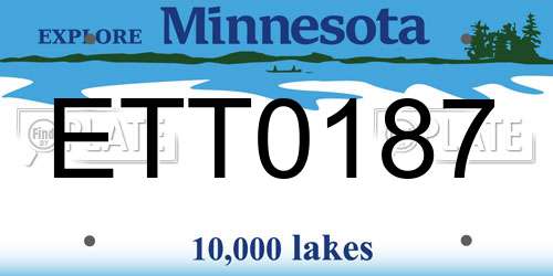 ETT0187 Minnesota License Plate
