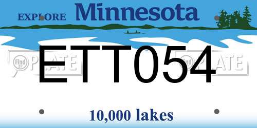 ETT054 Minnesota License Plate