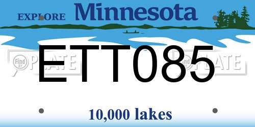 ETT085 Minnesota License Plate