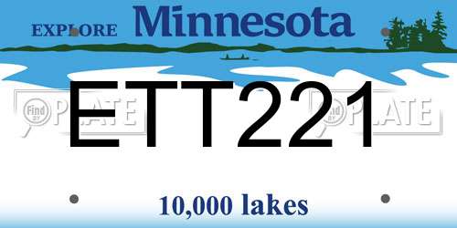 ETT221 Minnesota License Plate