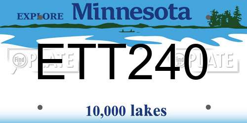 ETT240 Minnesota License Plate