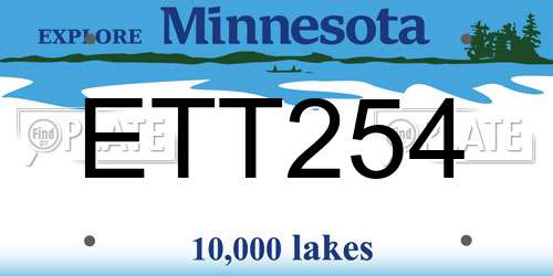 ETT254 Minnesota License Plate