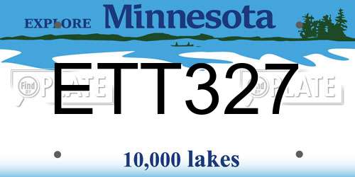ETT327 Minnesota License Plate