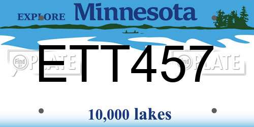ETT457 Minnesota License Plate