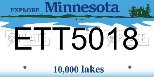 ETT5018 Minnesota License Plate