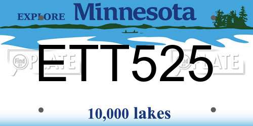 ETT525 Minnesota License Plate