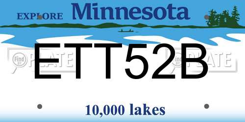 ETT52B Minnesota License Plate