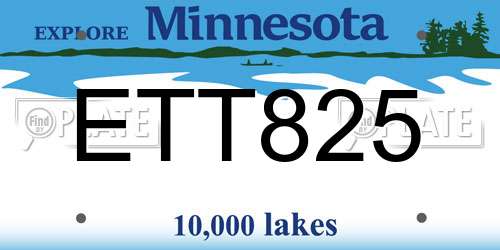 ETT825 Minnesota License Plate
