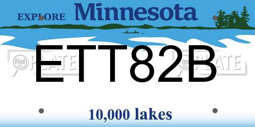 ETT82B Minnesota License Plate